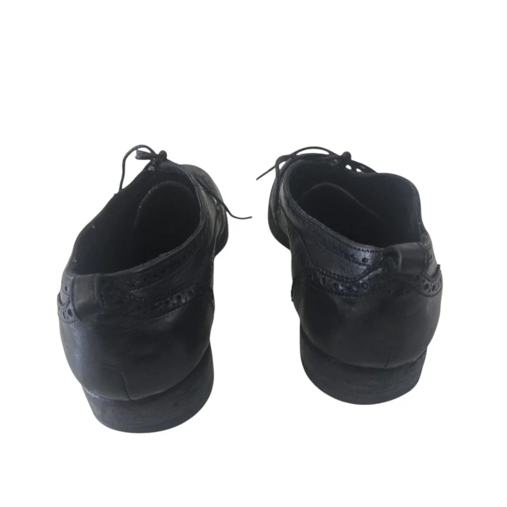 Alexander Mqueen Wingtip Black Leather Oxford Shoes EU42 US9